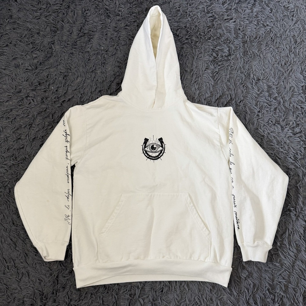 Bad Bunny Hoodie Large Most Wanted Tour 2024 White Made USA Pullover Concert